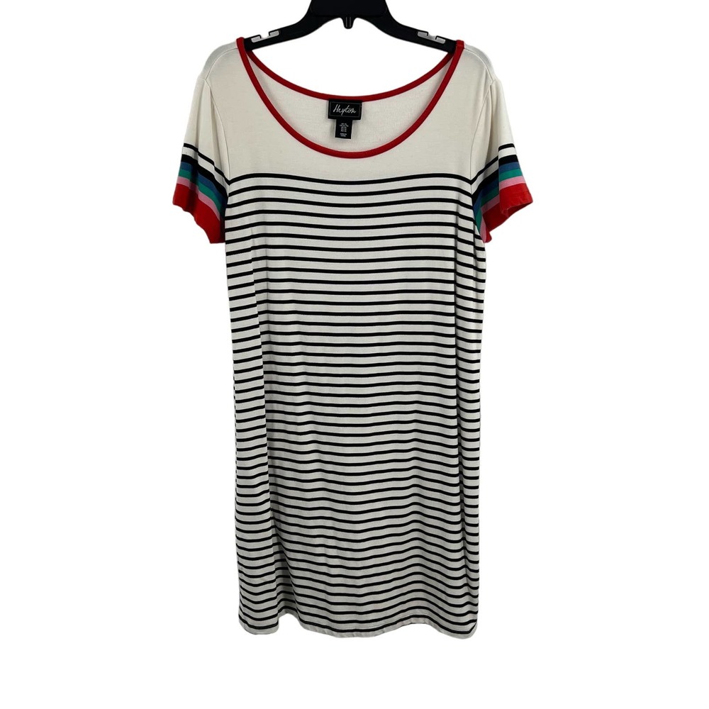 Heyton Breton‎ Striped Dress Short Sleeve Rainbow Detail XL